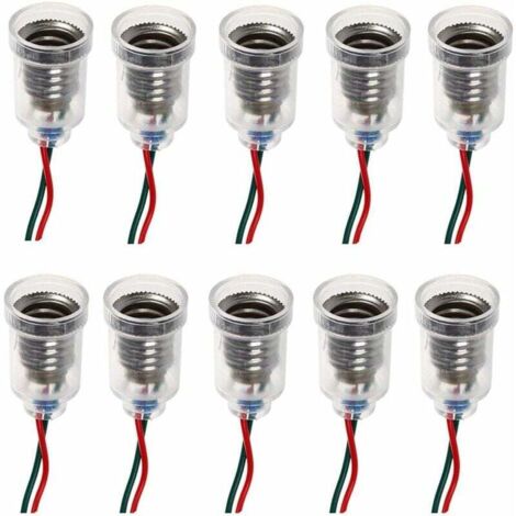 Lampes LED E10 Base de vis-à vis de petite bougie Ampoules Mont petites ampoules Porte-lumière de base avec fil Culot Socket pour Home Expérience Test du circuit électrique Accessoires lumière 20cm