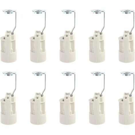 Culot pour ampoule E14 Douilles de Lampe E14 Réglables Convertisseur Douilles E14 Douille à Baïonnette Support de Lampe à Bougie pour ampoule LED 10 PCS (Blanche,70mm) (1/4)