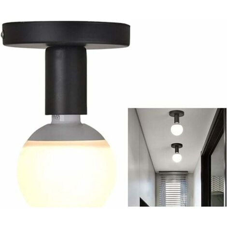 Industriel Plafonnier Industrielle Vintage métal Suspension Luminaire,Plafonnier Fer forge Mini plafonnier créatif moderne,pour Entrée,Porche,Couloir,Grenier,allée,Salle à Manger.(noir)-(Sans Ampoule)