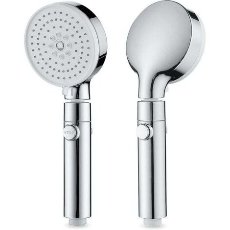 Pommeau de Douche Haute Pression,Pommeau de Douche 3 Jets,Pommeau de Douche Anti Calcaire,Douchette avec Interrupteur,Pommeau de Douche Economie d'eau,Douchette Douche Salle de Bain Universel (1/4)