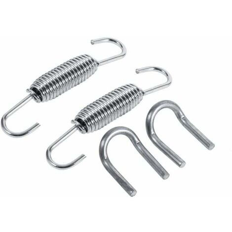 2 pcs Ressort de Tuyau d'Echappement,65mm Longueur du Tuyau d'Echappement Silencieux Ressort Pivotant en Acier Inoxydable Rotatif Ressorts de Montage avec des Attaches de Soudage