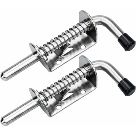 2Pcs Verrou Porte de Garage Targette Loquet a Ressort Boulons à Ressort en Acier Loquets et Verrous De Portes 128mm Pour Porte De Garage Abri De Jardin