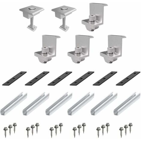 Fixation Panneau Solaire,Support Panneau Solaire,Kit de montage de panneaux solaires, accessoires de panneaux solaires pour centrale de toit-terrasse, montage de panneaux métalliques sur le toit