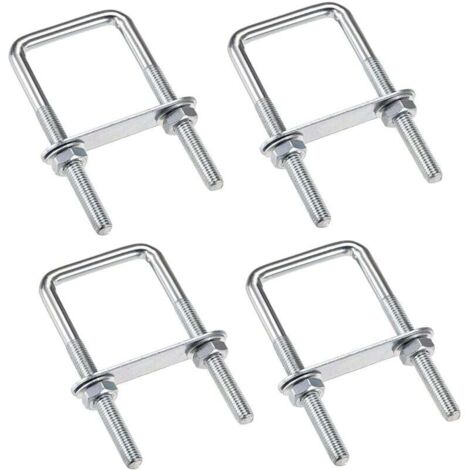 4 Pièces Boulons En U Boulons m6 U-Bolt 80 x 50 Mm, Boulon De U En Acier Inoxydable Avec Écrou Plaques Rondelle, Boulons De Serrage Pour Fixation Tuyaus, Pour Diamètres De Tuyaux Inférieurs à 50 Mm