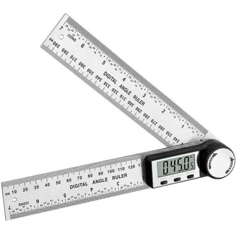 Règle D'Angle Numérique Rapporteur d'Angle Numérique 2 en 1 avec HOLD/Rev Inversion Zéro 200mm Mesure Angle en Acier Inoxydable avec Affichage LCD Mm/Inch pour le Travail du Bois Construction