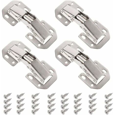 4Pcs Charnière de porte armoire, Ouverture Placard Armoire avec 32Vis, Charnières pliantes en acier inoxydable automatique Charniere fermeture pour Porte Cuisine Armoire Meuble Placard (1/4)
