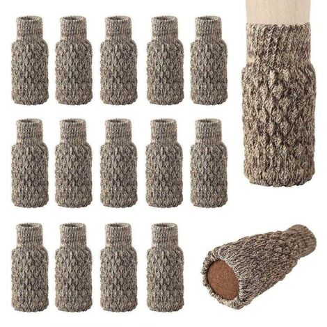 Lot de 16 chaussettes antidérapantes pour pieds de chaise, pieds de chaise, pieds de chaise, pieds de chaise tricotés pour protéger le sol contre les rayures et réduire le bruit