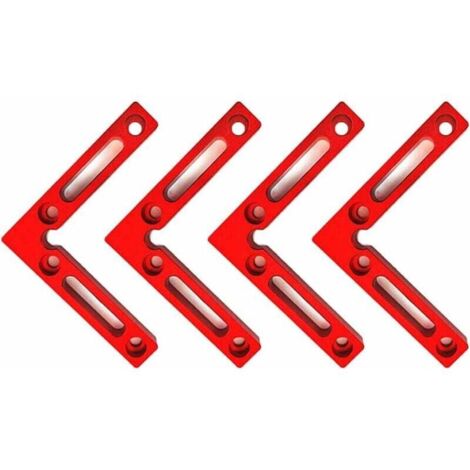 Lot de 4 équerres de positionnement à 90 degrés en alliage d'aluminium 11,9 x 11,9 - Équerres de serrage à angle droit pour le travail du bois