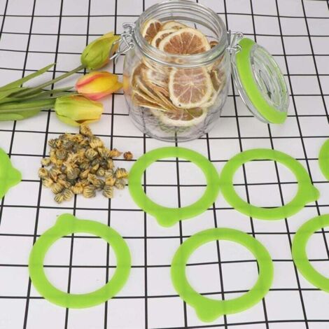 Lot De 10 Joints En Silicone Pour Bocaux En Verre Réutilisables, Joints D'étanchéité Hermétiques