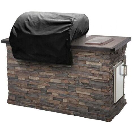 36W×26D×14H inch Housse de barbecue encastrable extérieure en tissu Oxford 420D Bche de protection pour barbecue intégrée