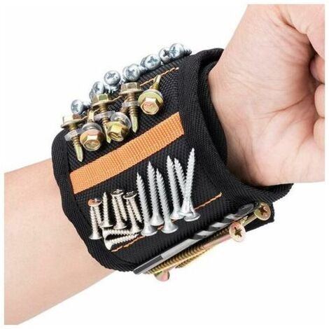 Bracelet Magnétique Avec 20 Aimants Puissants Meilleurs Cadeaux Pour Hommes Bracelet Magnétique Artisans, Cadeaux Pour Outils De Maintien Vis Clous Perceuses (20 Aimants) (1/4)
