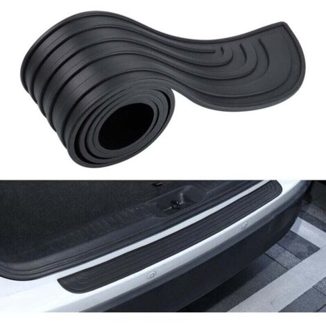 Protection Pare Choc Voiture,90cm x 7cm Protection de Seuil de Chargement en Caoutchouc, Protecteur Pare-Chocs Arrière Autocollante,Compatible avec la Plupart des Voitures