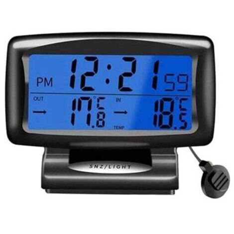 Horloge de Température de Voiture, Thermomètre pour Voiture Thermomètre de voiture numérique avec rétroéclairage LCD horloge avec écran numérique