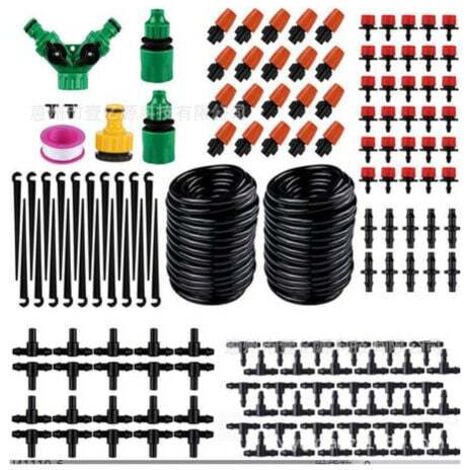 Kit d'arrosage goutte à goutte,20M/65FT Micro Irrigation Goutte à Goutte Kit Automatique système d'irrigation d'arrosage Réglable pour Paysage Patio Serre pelouse Plante, 125PCS Kit d'arrosage goutte