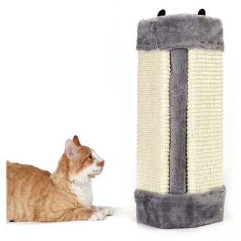 Grattoir d'angle pour chat, Grattoir à chat protection de bord, Planche en sisal protection de bord, Protection d'angle, Grattoir d'angle protection de mur, Sisal naturel, Gris, 41 x 24 x 2,5 cm