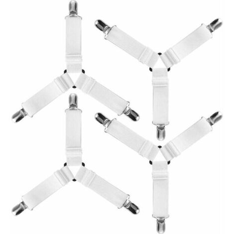 4pcs Triangle Attache Drap Housse Élastique Fixation Sangle de Maintien Réglable pour Literie, Drap Lit, Housse Repassage, Matelas, Canapé