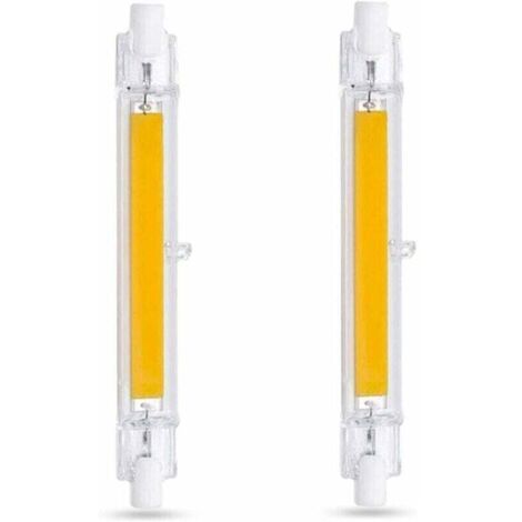Ampoule LED R7S 118mm 10W BlaChaud 3000K, 1000LM, Équivalent Lampe Halogène R7S J118 80W 100W, Non-dimmable, Ampoule R7S 118mm Slim COB LED pour Applique Murale/Lampadaire, lot de 2 [Classe