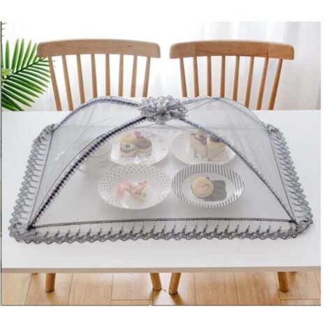 Cloche alimentaire en maille de qualité supérieure - 50 x 70 cm - Réutilisable et pliable - Pour pique-nique, extérieur - Protège les aliments contre les mouches, les insectes, les moustiques