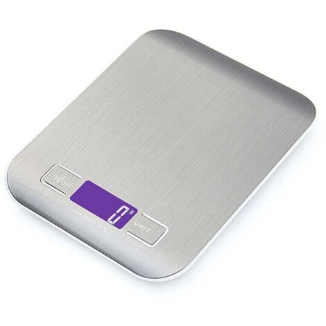 Balance de cuisine électronique 5 kg/1 g Balance numérique en acier inoxydable avec écran LCD et fonction tare, balance avec 4 unités de mesure, pesée des aliments pour la cuisson, la pâtisserie