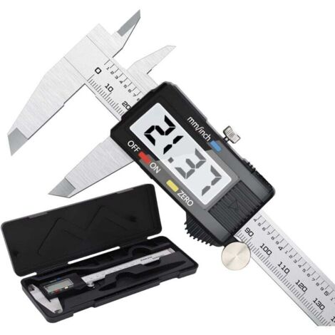 Pied a Coulisse, Pied à Coulisse Digital 150mm Acier Inoxydable Grand Écran LCD Précision Réglable 0.01mm, mm/inch conversion (1/4)