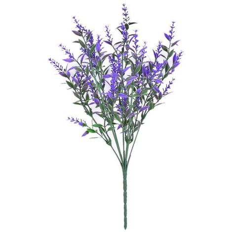 Plante fleurie artificielle,Lot de 6 Bouquets de Fleurs de Lavande artificielles pour décoration d'extérieur Résistantes aux UV Ne Se décolorent Pas Violet Plante fleurie artificielle
