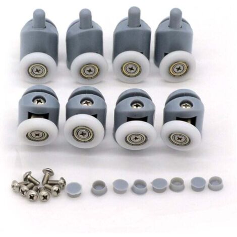 Lot de 8 roulettes pour porte de douche (23mm) (1/4)