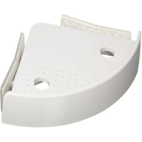 Support de rangement triangulaire pour salle de bain, Etagère d'angle avec bouton poussoir, sans percer, 24.5 x 4.5 x 24.5 cm