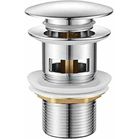 vidage Salle de Bain, Bonde de Lavabo Pop Up, Chromé, Argent (1/4)