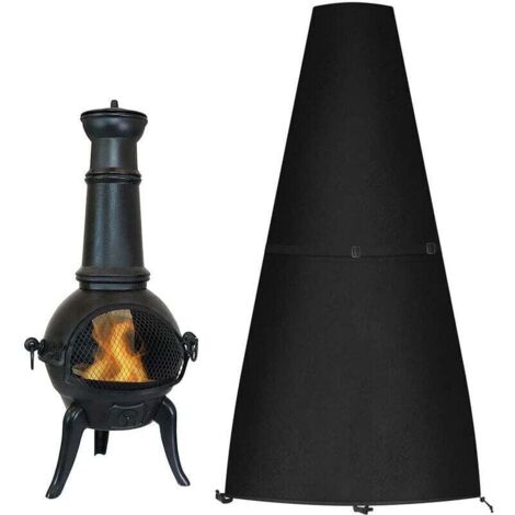 Housse pour Braséro Rond Imperméable, Housse pour Foyer D'extérieur Couverture de Gril Housse Bâche de Protection BBQ Couverture de Foyer avec Cordon de Serrage (122x21/61cm), extérieur