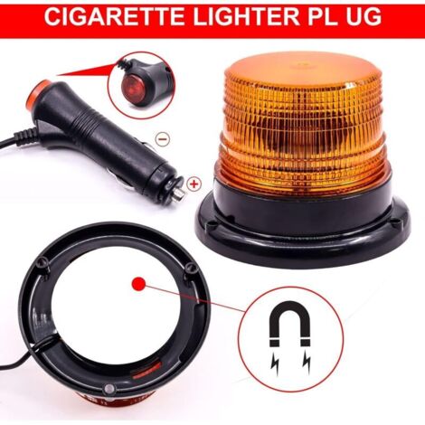 Gyrophare Led Orange Gyrophare LED DONOONIS - Étanche, 9 Modes Flash, Orange - Universel Pour Voitures, Camions, Urgence Feu Warning Voiture