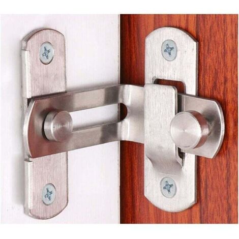 Serrure De Porte À Angle Droit À 90 Degrés, Serrure À Verrou À Boucle Serrure À Came Pour Porte Et Fenêtre Barre De Verrouillage Coulissante Serrure De Porte De Grange Loquet Coulissant