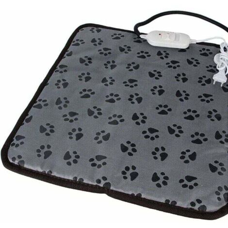 Tapis chauffant pour animaux domestiques, chiens, chats - Pour l'hiver - Réglable - Température constante - Avec cordon résistant à la mastication (45 x 45 cm)