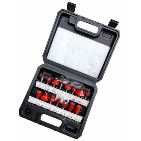 Fraises defonceuse 6.35mm. Coffret de 15 Fraises à Rainurer Droites, Fraise de Rainure Set Cutter en Bois de Coupe Outil de Travail du Bois(Boîtier en Plastique)