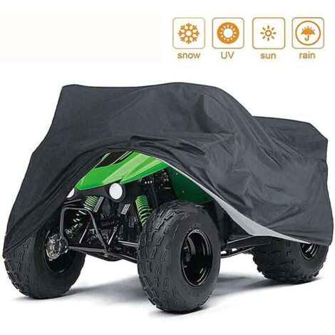 Housse de protection pour quad en plein air, imperméable coupe-vent anti-UV et anti-poussière, pour protéger votre quad par tous les temps, convient à la plupart des types de quads (Noir