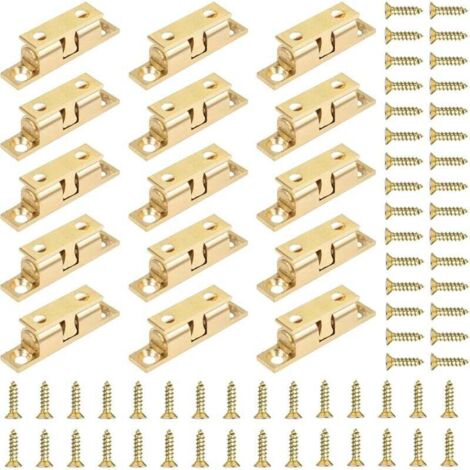 15 Pièces Double Loqueteau à Billes, Loqueteau à Billes Laiton Loqueteau à Double Bille pour Placard Meubles Porte Armoire Loquet
