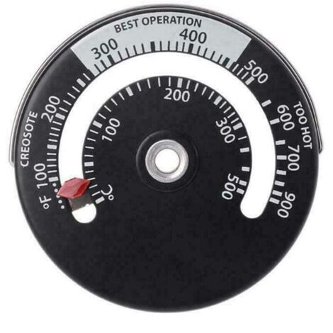 Thermomètre de Poêle Magnétique Thermomètre de Tuyau de Poêle à Feu pour Le Compteur de Température pour Tuyau de Cheminée en Bois Rond Four (1) (1/4)