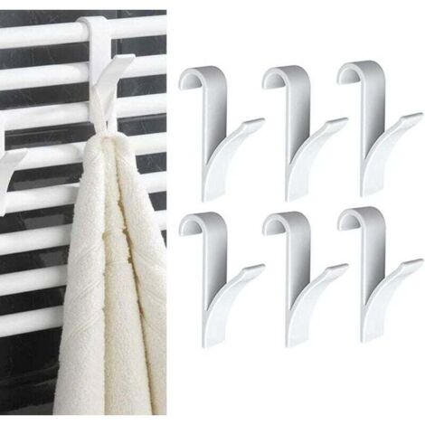 8 pièces Crochets de Radiateur à Serviettes,Crochet Radiateur Sèche Serviette,Crochet pour Radiateurs Plastique Blanc, Patères Radiateur de Salle de Bain
