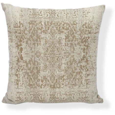 Lot de 2 Housse Coussin 45x45 Boheme Moderne Decoratif Taie d'oreiller Lin Housses de Coussin Beige Mandala Motif Carrée Coussin Decoratif pour Chaise Longue Fauteuil Salon Chambre Lit Luxe Lég