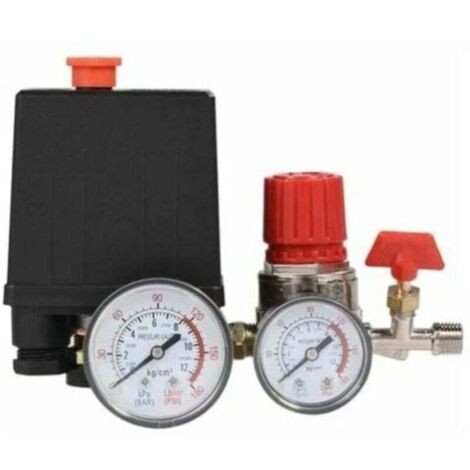 Compresseur D'Air Commutateur De Vanne De Pression Du Pressostat Compresseur D'Air Avec Régulateurs Jauge (Manomètre En Plastique)