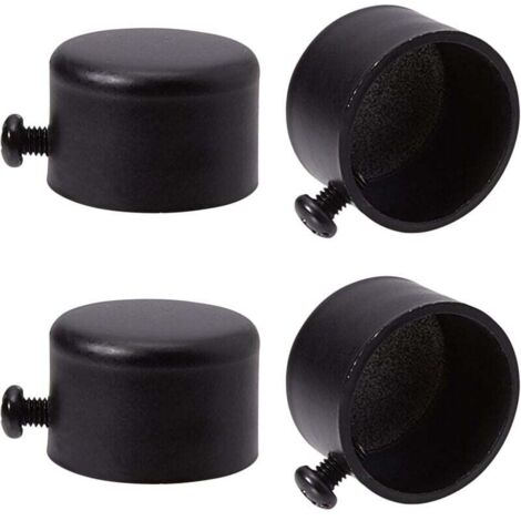 4pcs Embouts de Tringle à Rideau Embouts de Rideau en Métal Noir Embouts avec Vis Embouts de Tringle à Rideau Cylindriques de 28 mm Têtes pour Rideau de Bureau à Domicile Accessoires