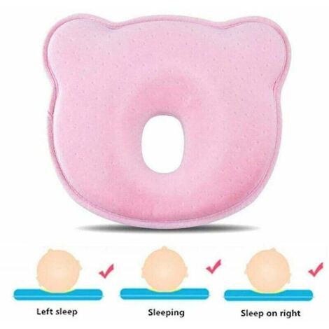 Oreiller orthopédique pour bébé contre la tête plate et la déformation de la tête 24223cm,rose