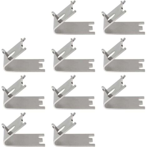 Clips d'étagère de réfrigérateur, 10 crochets d'étagère de congélateur en acier inoxydable Support d'étagère de refroidisseur de réfrigérateur Clips de remplacement carrés boucles