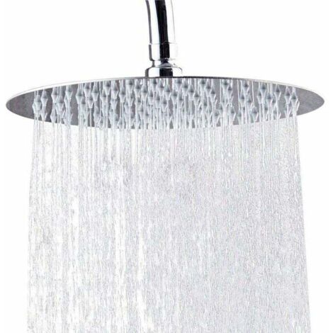 Pomme de Douche,10 Pouces Pommeau Douche Rond en Acier Inoxydable 304,25 cm Ultra-Mince Haute Pression jet pluie Tête de Douche Douchette à Anti-calcaire,Chromé
