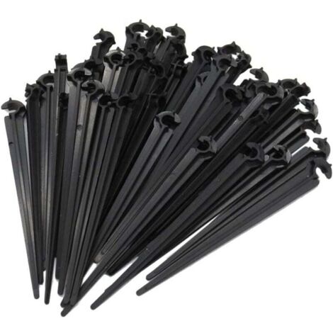50 pièces Support Tuyau Arrosage pour Fixer et Guider Le Tuyau de Distribution Dans La Terre, 4/7 mm Goute a Goute Arrosage Exterieur pour Tuyau Arrosage Irrigation Jardin