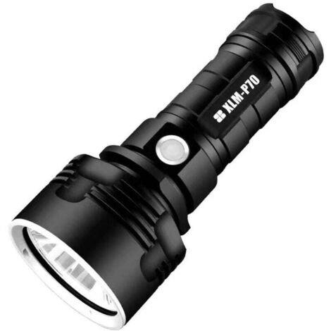 p70 lampe torche, 30000-100000 lumens haute puissance LED lampe de poche étanche ultra lumineuse, Lampe de poche XLM-P70 25W la plus puissante à 3 modes (Batterie unique, 25W-P70)