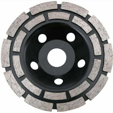Disque diamant, diamant de meulage de béton 125 x 22,23 mm double rangée, disque diamant universel pour meuler le béton, la pierre, la chape de granit, la maçonnerie, tout usage