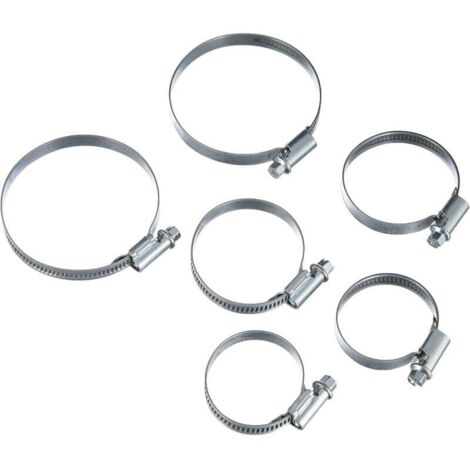 6 Colliers cercle Serrage, diamètre 25-70 mm