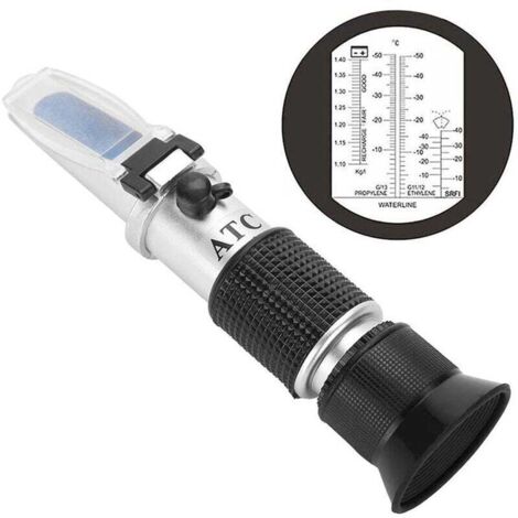 Petit réfractomètre de liquide de refroidissement antigel portable 4-en-1 pratique pour système antigel automobile, acide de batterie et liquide de lave-glace