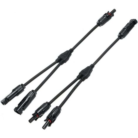 1x paire de connecteur (1 à 2 branches) de panneau solaire, MC4 durable et économisé pour famille (1 à 2) (1/4)