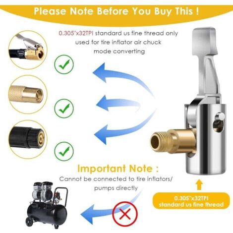 Adaptateur Gonfleur 8mm Pour Pneus Voiture, Camion, Vélo - Embout Air Pompe - Neuf